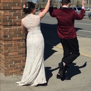 Enchanting by Mon Cheri Wedding Dress (Beading, Lace, Custom Fitted)